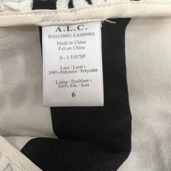 A.L.C.  Della Lace-Overlay Striped Pencil Skirt Size 6 - Picture 10 of 12